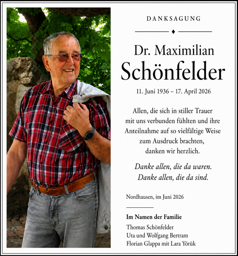 Danksagung (Foto: Bestattungshaus Eckhard Schade)