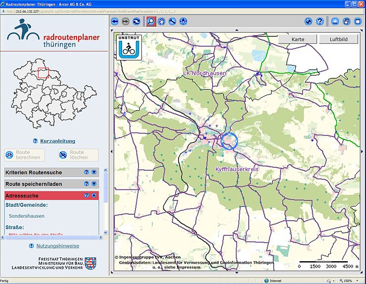 Karte 150 Prozent Zoom