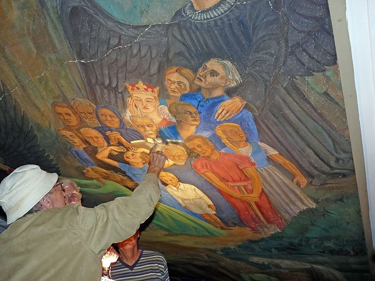 Deckengem&auml;lde mit Diskussion