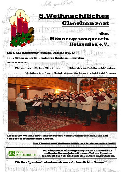 Weihnachtssingen f&uuml;r guten Zweck