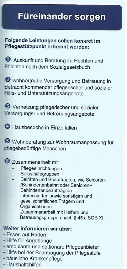 Pflegest&uuml;tzpunkt &uuml;bergeben