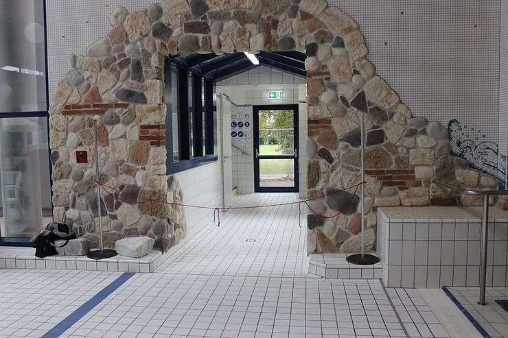 Riesenrutsche in Betrieb