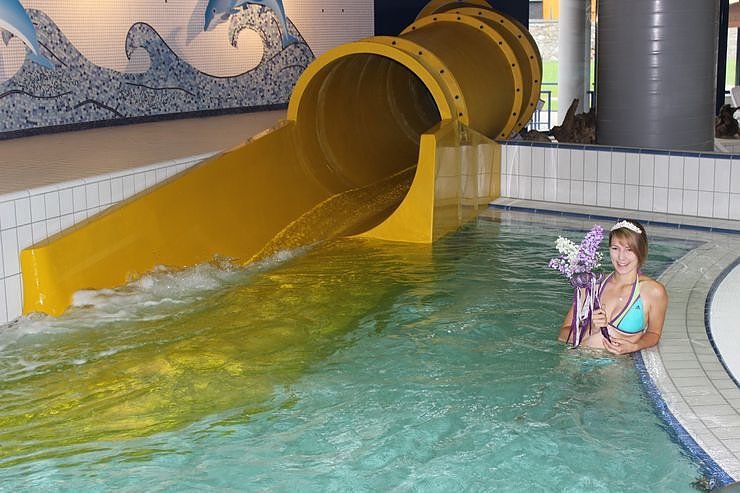 Riesenrutsche in Betrieb