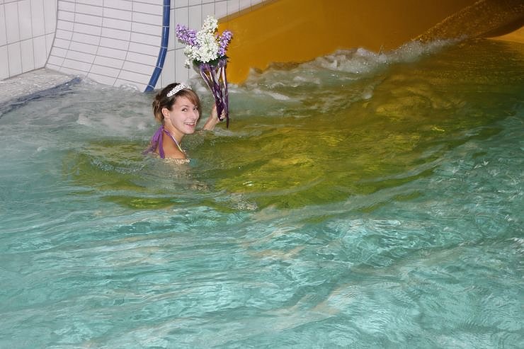 Riesenrutsche in Betrieb