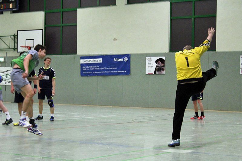 Bock beim Handball umgesto&szlig;en