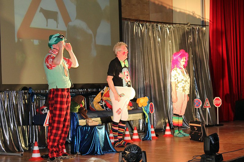 Mit Clown Hajo f&uuml;r mehr Sicherheit