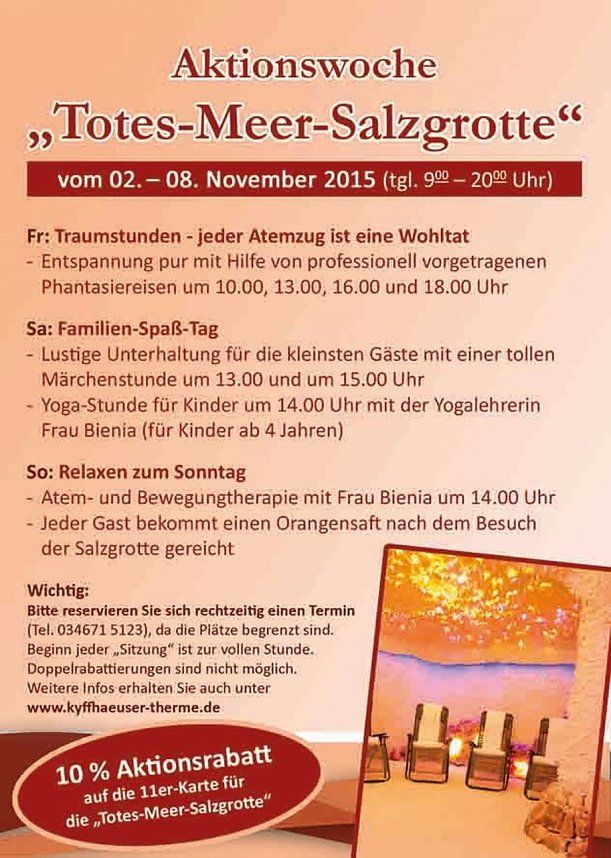 Aktionswoche Totes-Meer-Salzgrotte in der Kyffh&auml;user-Therme