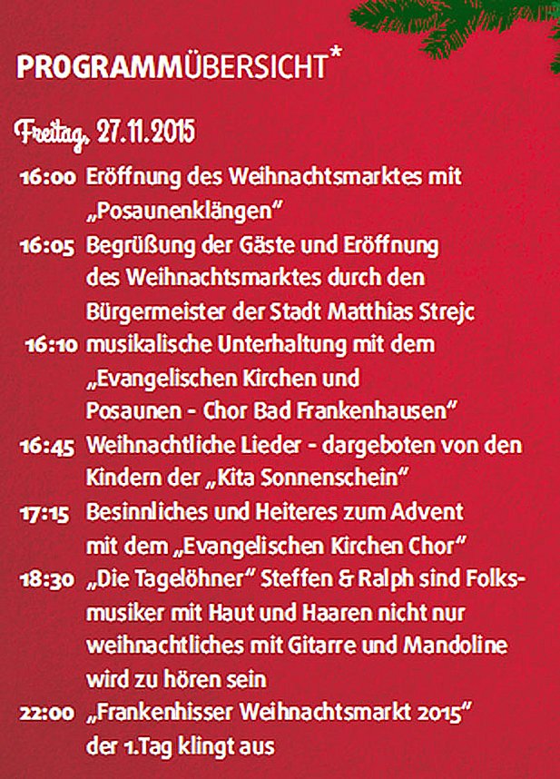 Weihnachtsmarkt in Bad Frankenhausen