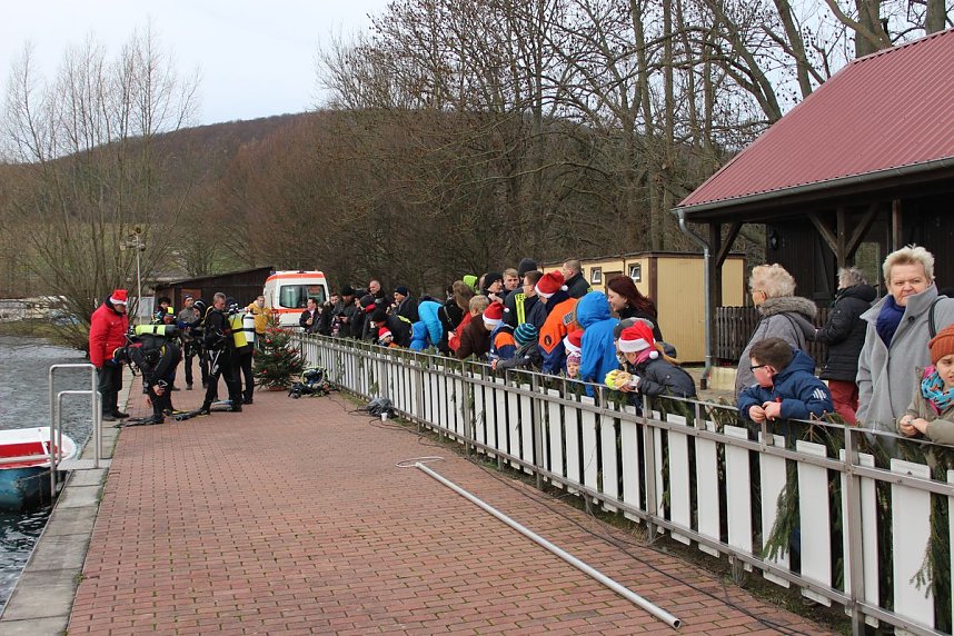 Weihnachtstauchen am Bebraer Teich