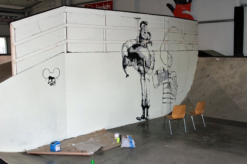 Graffiti K&uuml;nstler in der SkateArena