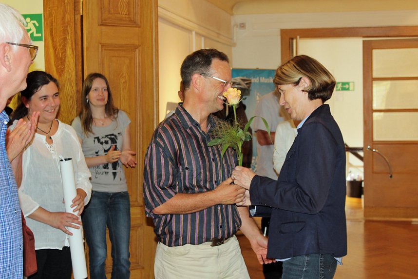 K&uuml;nstler auf zwei "Instrumenten"