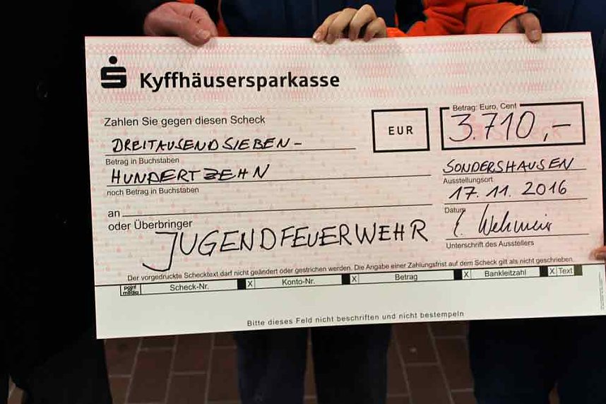 Unterst&uuml;tzung f&uuml;r Jugendfeuerwehren
