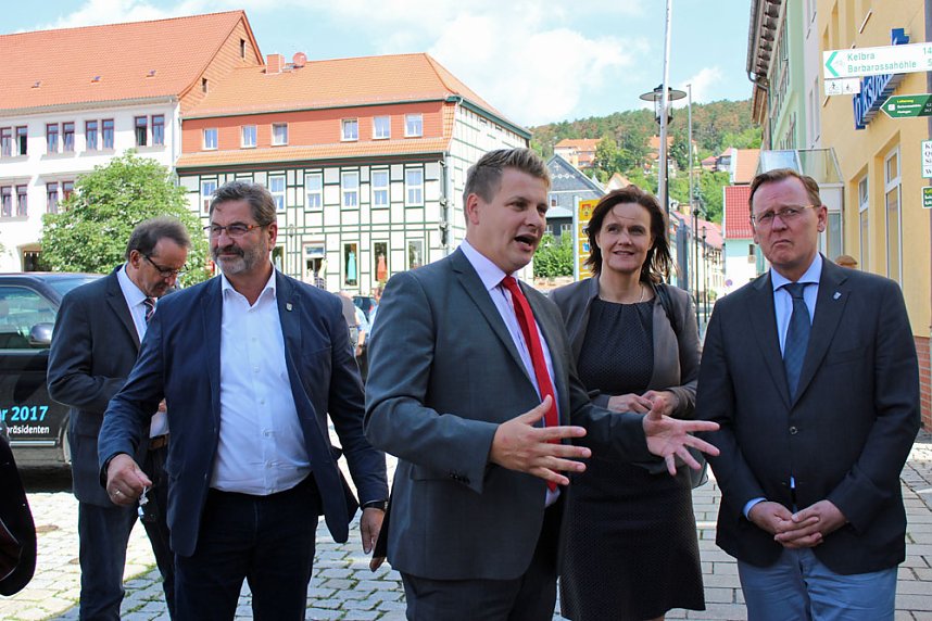 Ministerpr&auml;sident in Bad Frankenhausen begr&uuml;&szlig;t