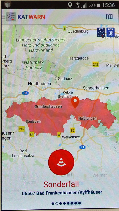 Probealarm bei KATWARN
