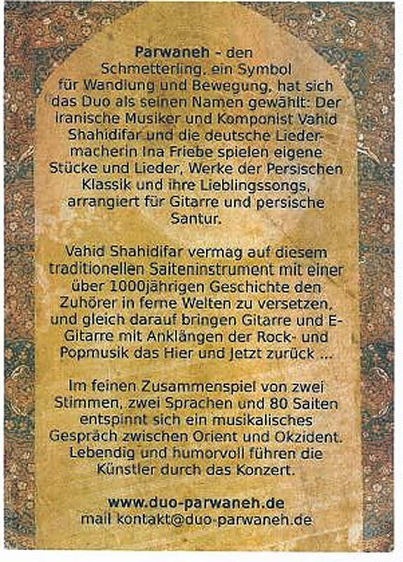 DUO PARWANEH in Sondershausen