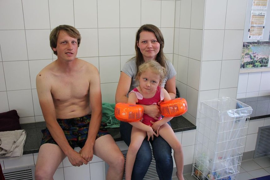 Letzte Bahn schwamm Leni selbst