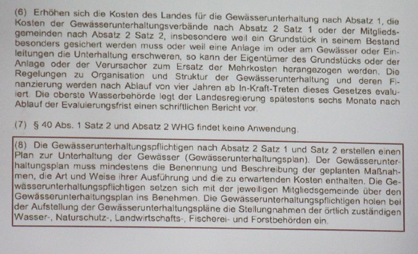 Gew&auml;sserunterhaltung wird neu geregelt