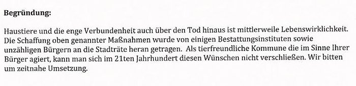 Haustiere auf dem Friedhof?