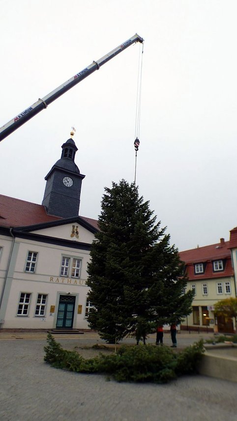 Weihnachtsmarkt in Bad Frankenhausen in Vorbereitung
