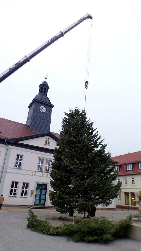 Weihnachtsmarkt in Bad Frankenhausen in Vorbereitung