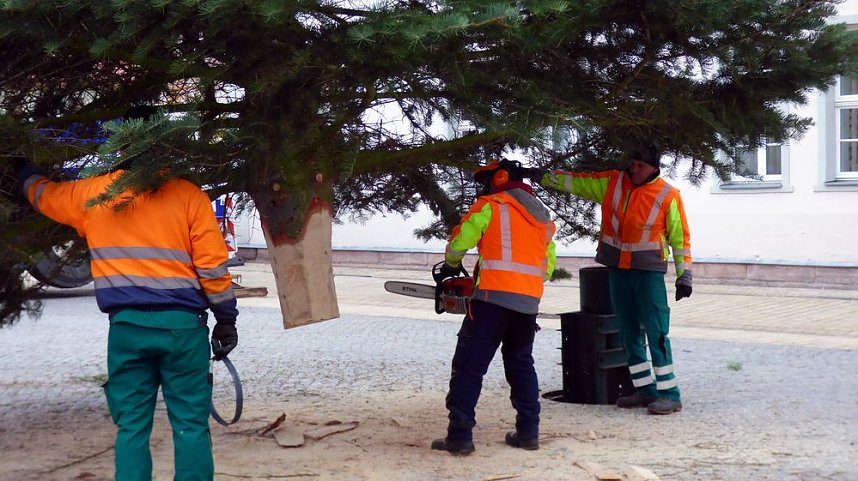 Weihnachtsmarkt in Bad Frankenhausen in Vorbereitung