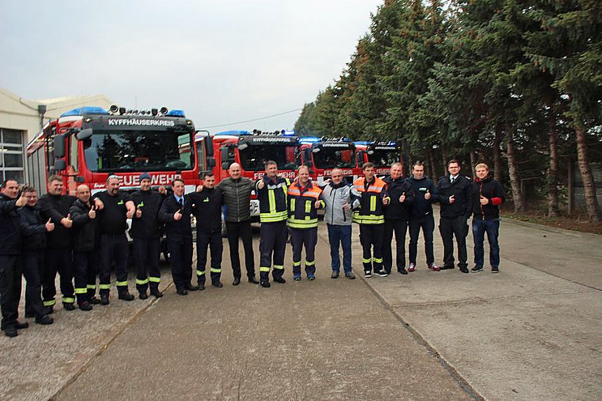 Vier Feuerwehrfahrzeuge f&uuml;r den Kyffh&auml;userkreis