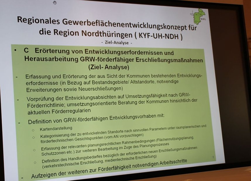 Auftaktveranstaltung Gewerbefl&auml;chenentwicklungskonzept Nordth&uuml;ringen