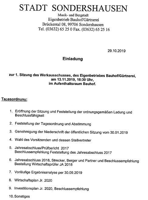 Aus den Beh&ouml;rden