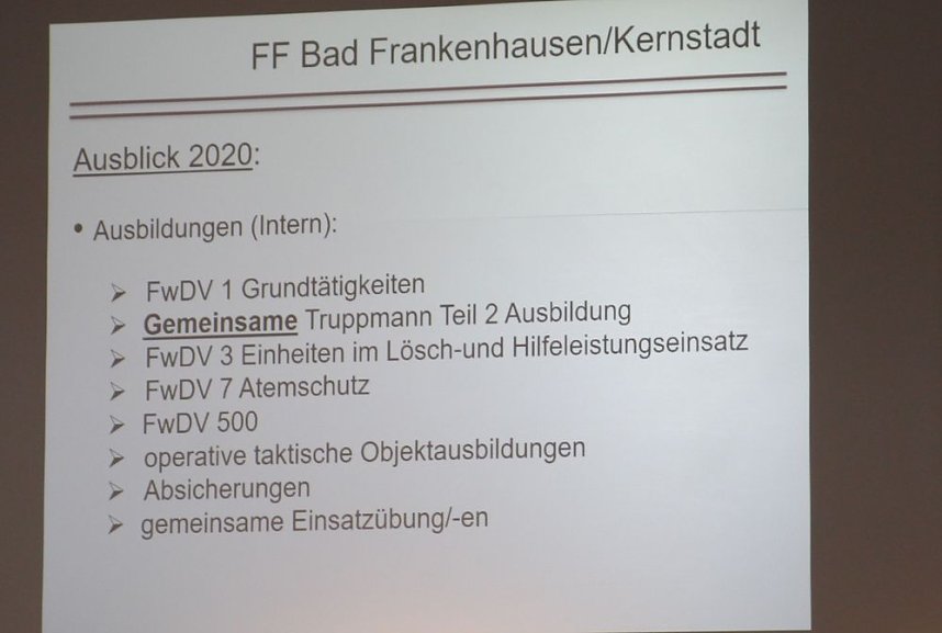 Gemeinsame Jahreshauptversammlung der FFW Bad Frankenhausens