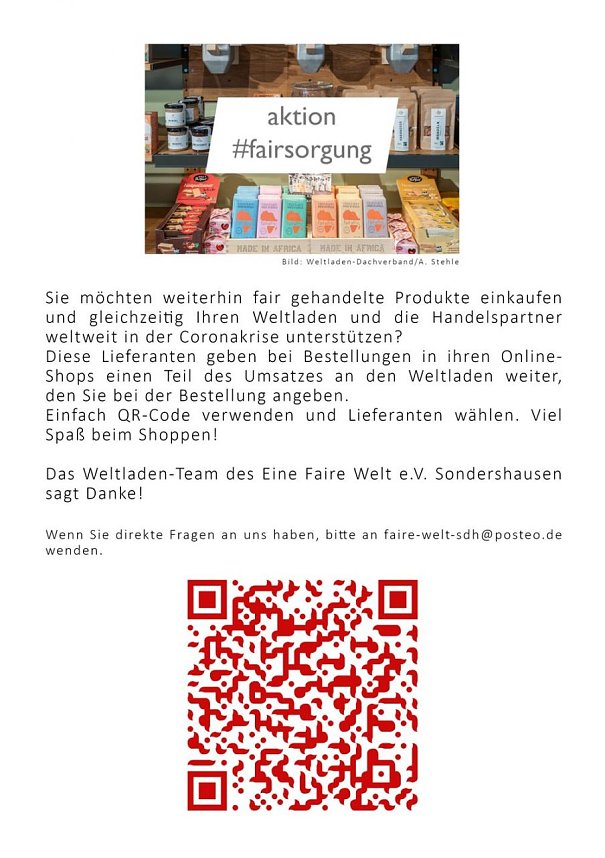 Fair Einkaufen weiterhin m&ouml;glich!