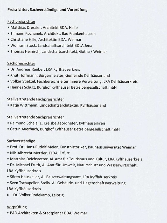 Preistr&auml;ger des Wettbewerbs Entwicklung Kyffh&auml;user-Areal ermittelt