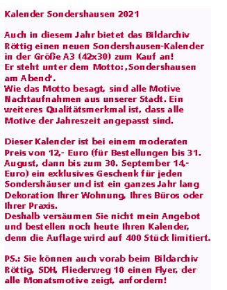 Bildkalender SDH und Marktschreier