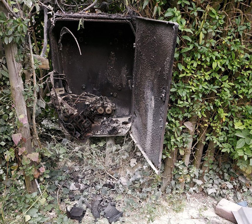 Brennender Stromkasten