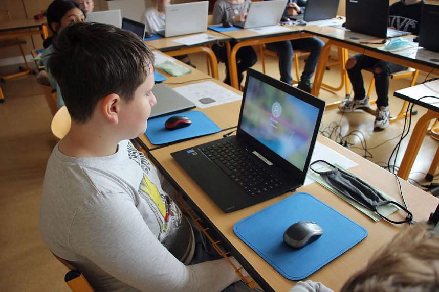 Mit modernster Technik an der GS Franzberg gearbeitet