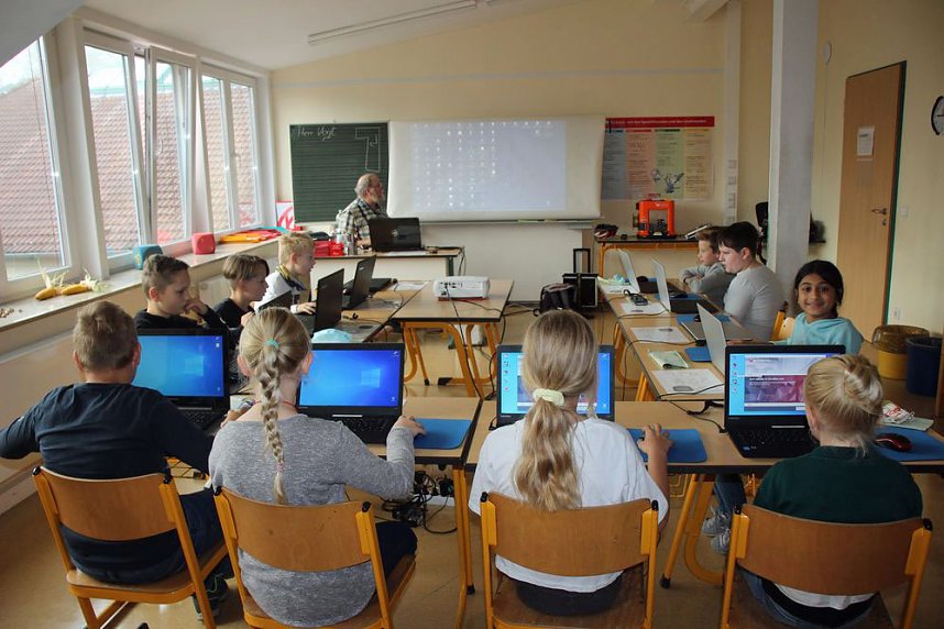 Mit modernster Technik an der GS Franzberg gearbeitet