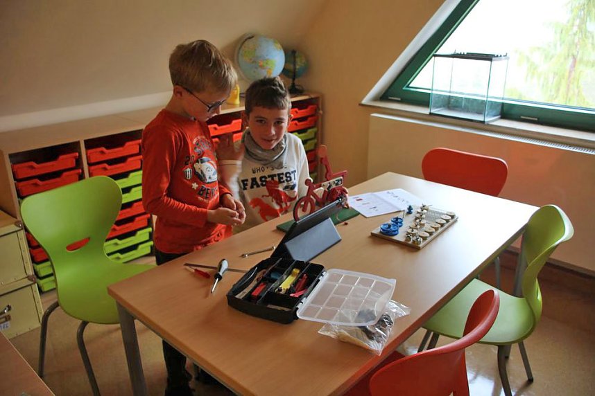 Mit modernster Technik an der GS Franzberg gearbeitet