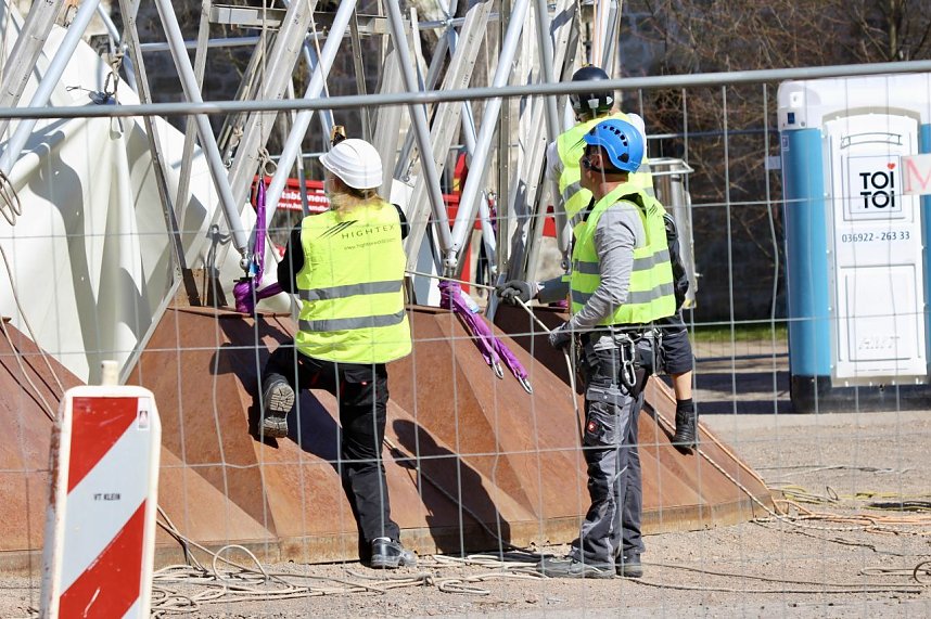 Aufbau des Umweltpavillions 