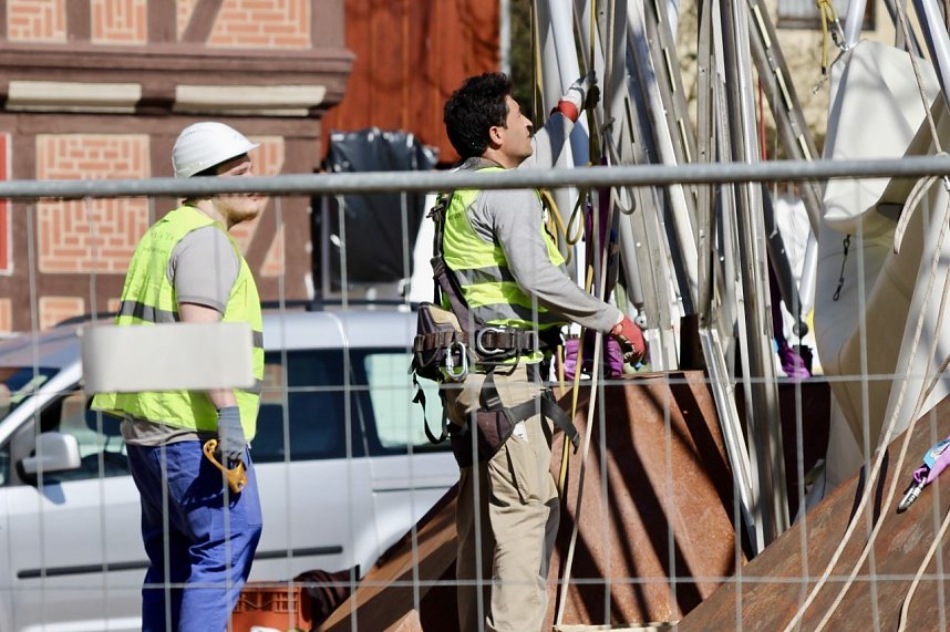 Aufbau des Umweltpavillions 