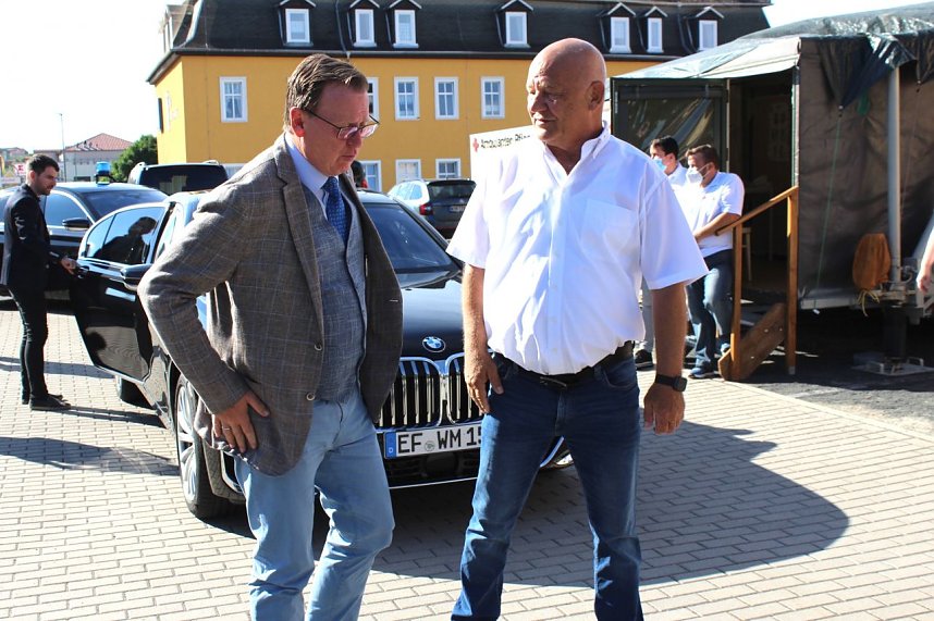 Besuch von Ministerpr&auml;sident Ramelow im DRK Kyffh&auml;userkreisverband in Sondershausen