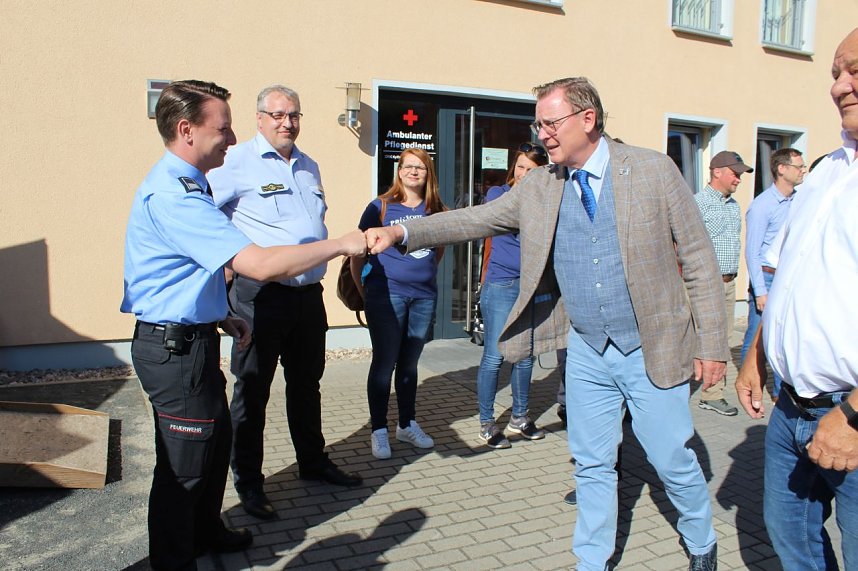 Besuch von Ministerpr&auml;sident Ramelow im DRK Kyffh&auml;userkreisverband in Sondershausen