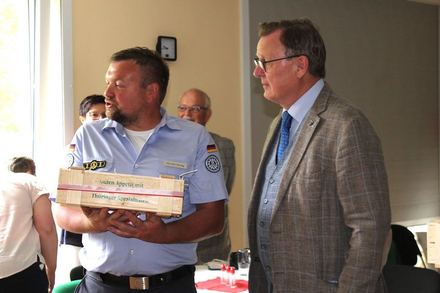 Besuch von Ministerpr&auml;sident Ramelow im DRK Kyffh&auml;userkreisverband in Sondershausen