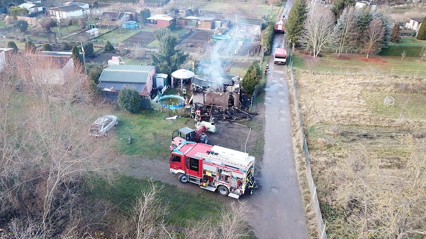 Abgebrannte Lauben in Greu&szlig;en