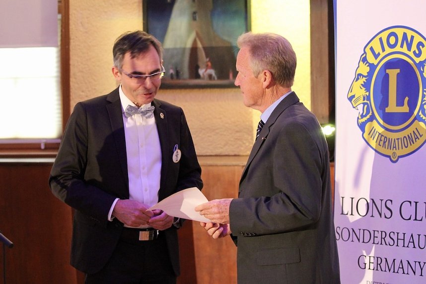 30-j&auml;hriges Jubil&auml;um des LIONS Clubs Sondershausen, v.l. Govenors Christoph K.Engel; Hartmut Thiele