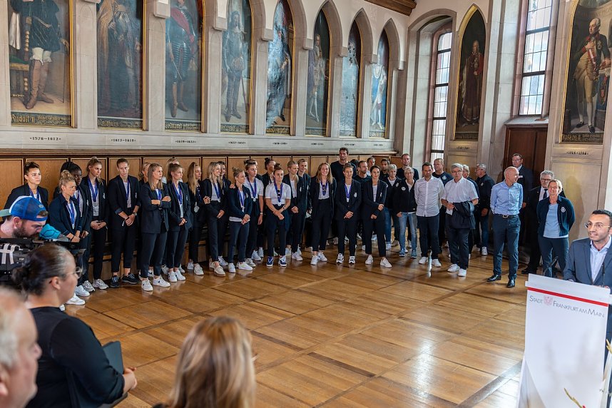 Empfang der Nationalmannschaft in Frankfurt
