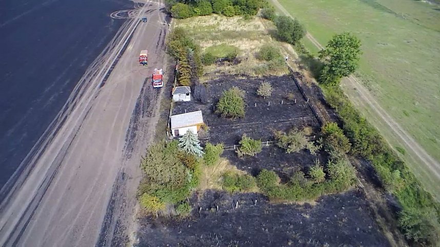 Brand eines Stoppelfeldes bei Bretleben