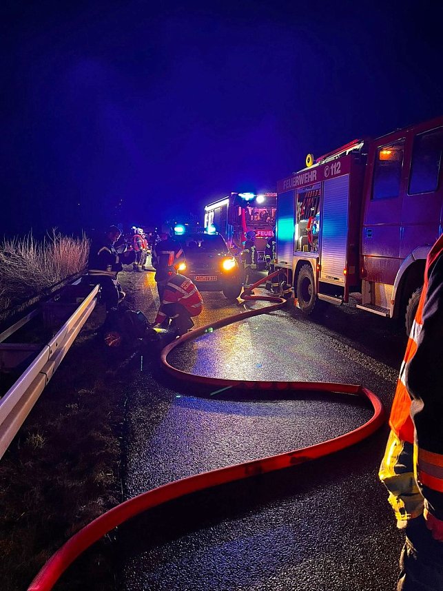 Brand auf der Autobahn 
