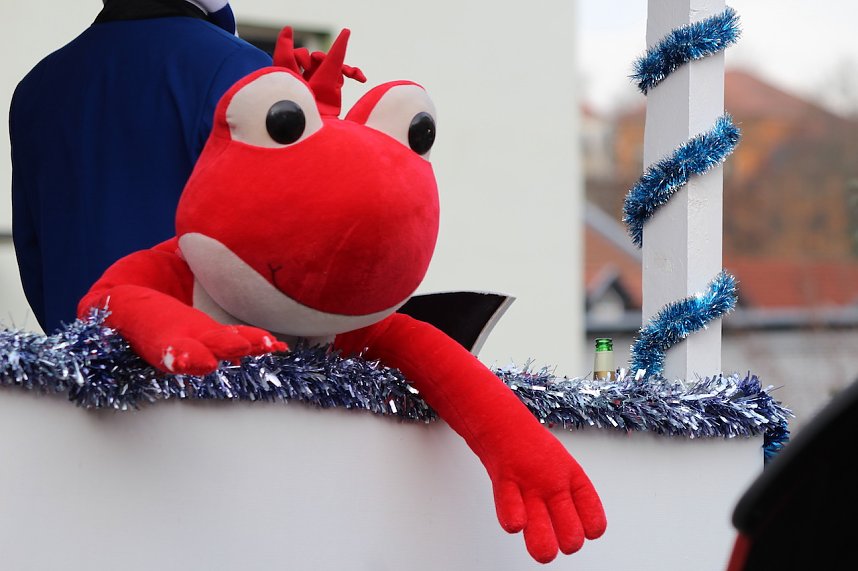 Ausgelassen und fr&ouml;hlich feierten die Menschen am Rosenmontag in Sondershausen