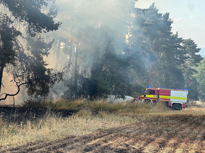 Brand eines Feldes bei Reinsdrof