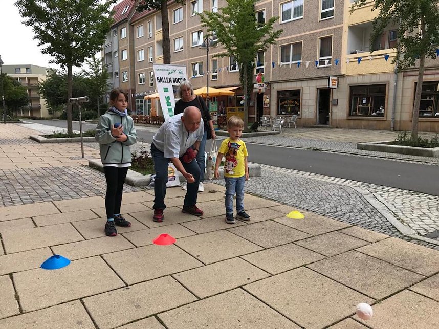 Boccia-Stand zum Weinfest in September in Sondershausen
