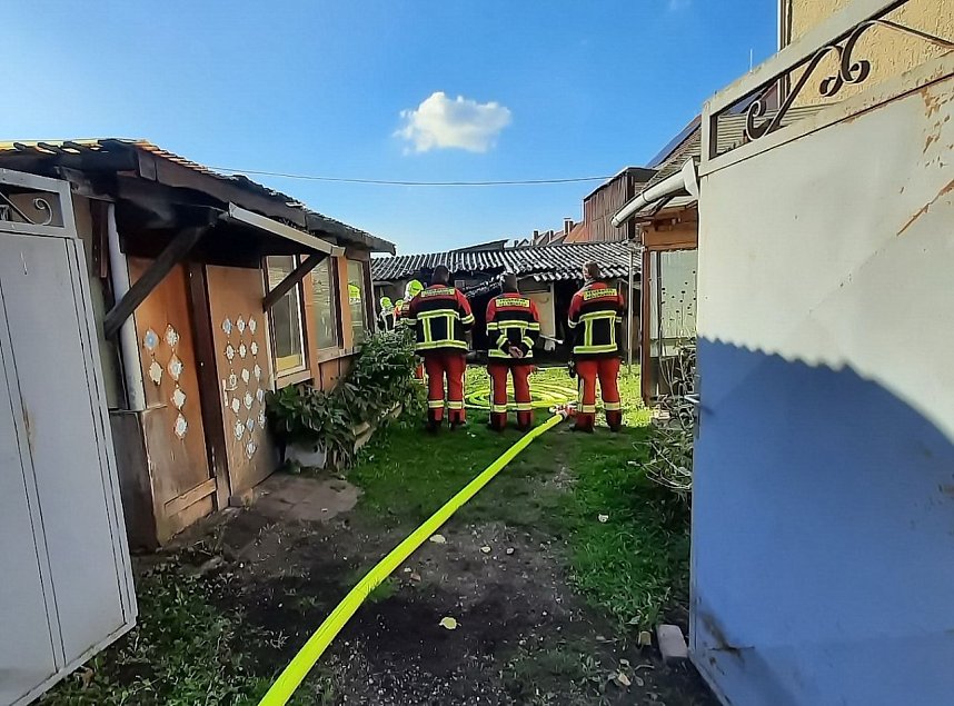 Schuppenbrand in Heldrungen